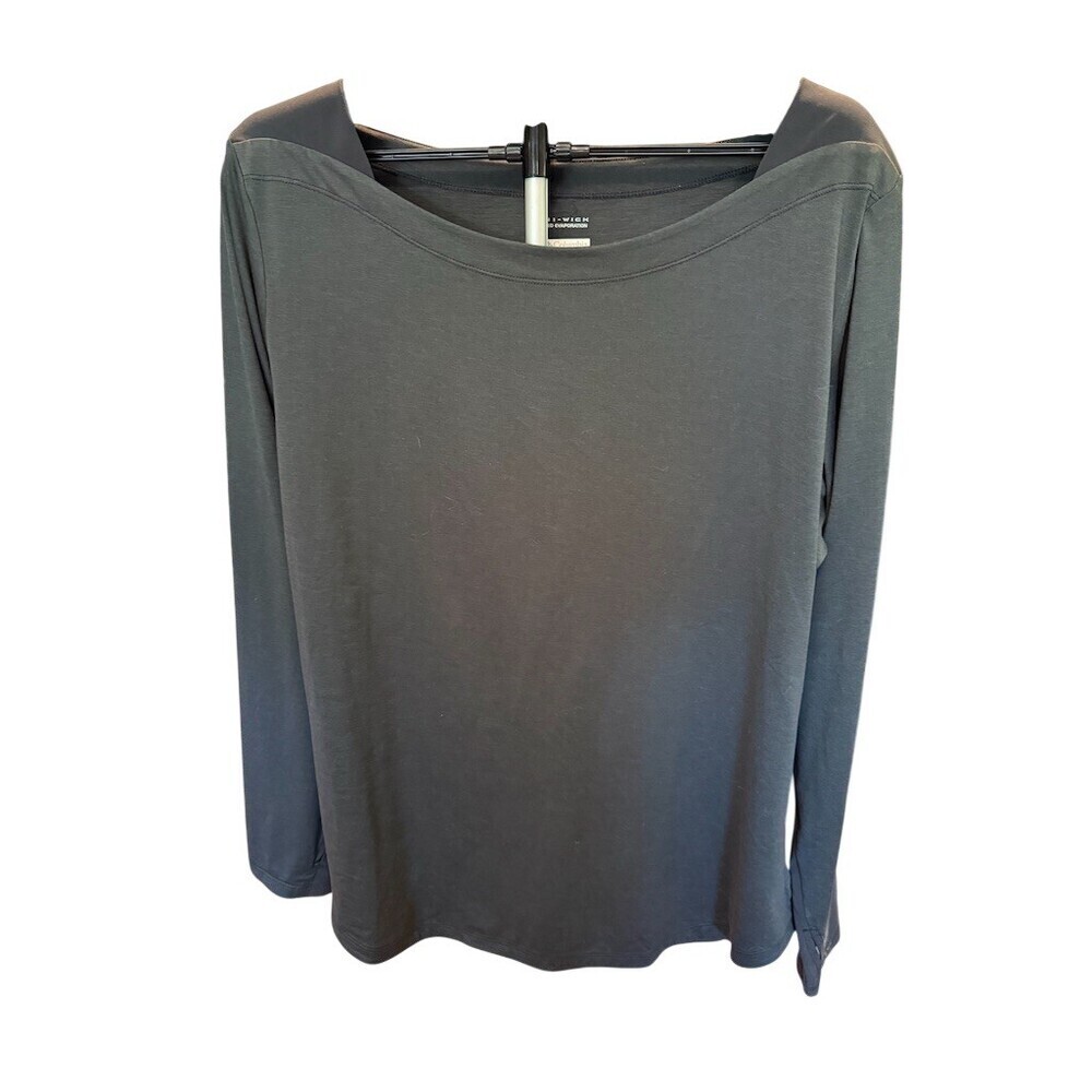 Columbia Womens Gray 2XL Long Sleeve Boat Neck Performance Top